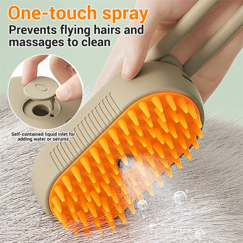 NovaBrush - 3-in-1 Steamy Pet Brush for Cats & Dogs